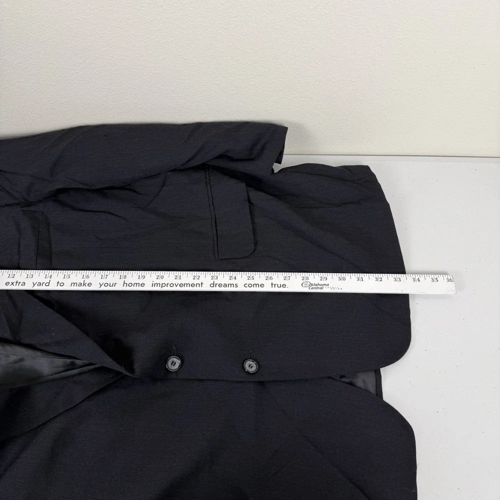 Hardy Amies Mens 50R Blazer Dark Gray Wool Two Button Sport Coat Single Breasted